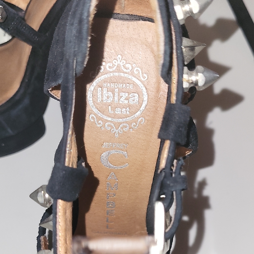 Jeffrey Campbell Toledo Black and Silver Studded Platform Heels - Picture 7 of 7